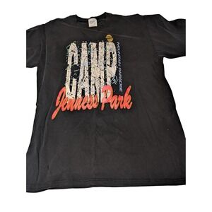 Vintage Velva‎ Sheen Camp Jenness Park Mountain Paradise Graphic T-Shirt Black L